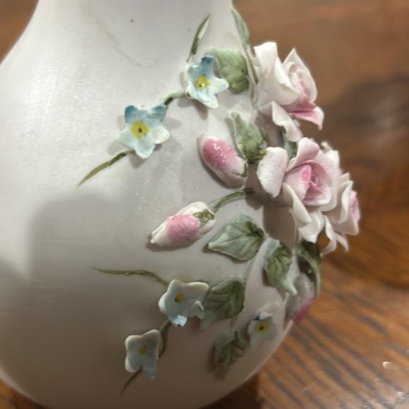 Vintage Lefton China Hand-Painted Flower Bud Vase 1186 and Candy Dish 1779 Set - Picture 16 of 17